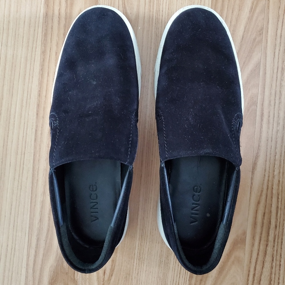 Vince Black Suede Slip-On Shoes US Men 8M /EU 39